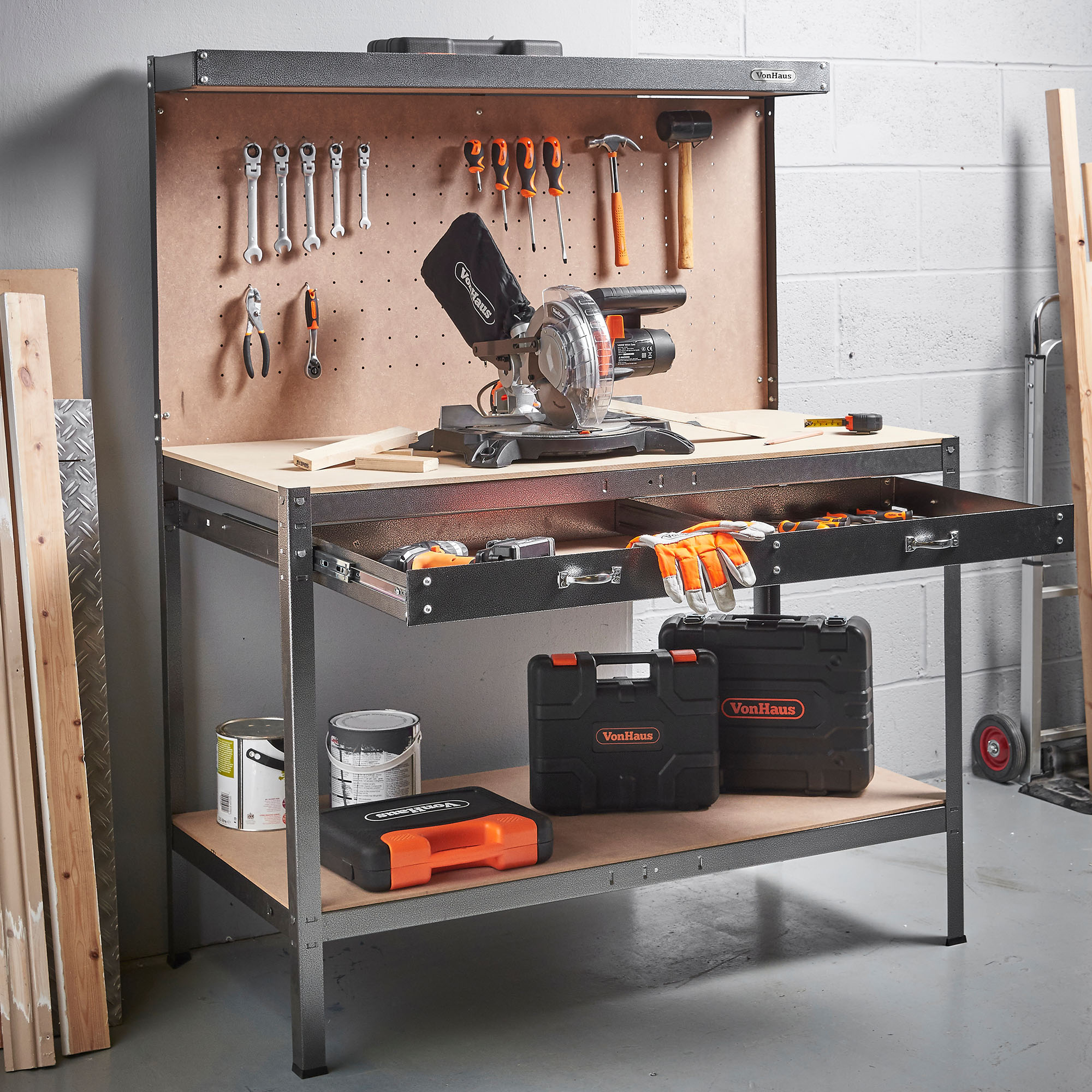 VonHaus Workbench With Tools