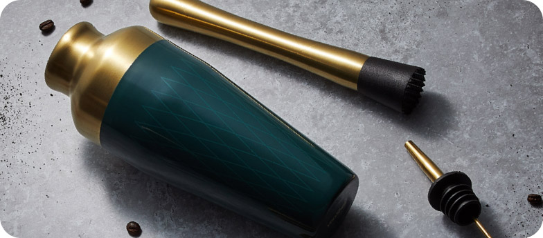 Vonshef Parisian Green & Gold Cocktail Set
