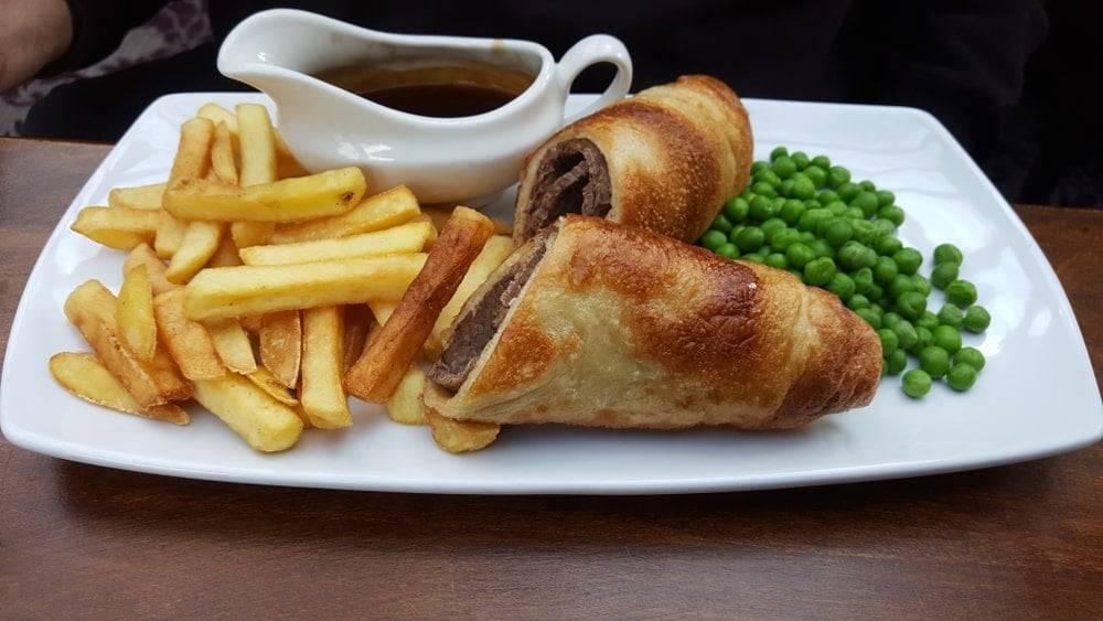 Yorkshire pudding wrap with chips and gravy