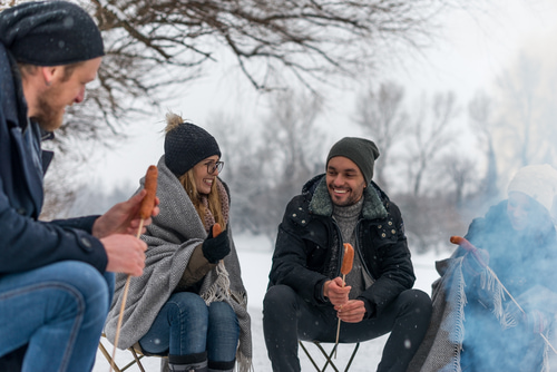 Young adults at Christmas BBQ