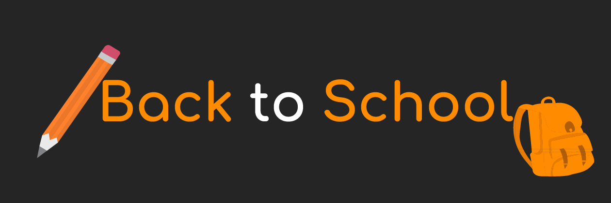 back to school banner with school backpack