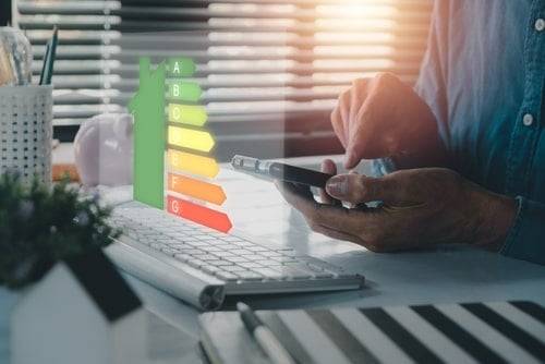 Man calculating energy bills